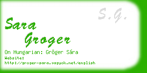 sara groger business card